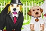 لعبة تلبيس الكلاب ملابس الزفاف